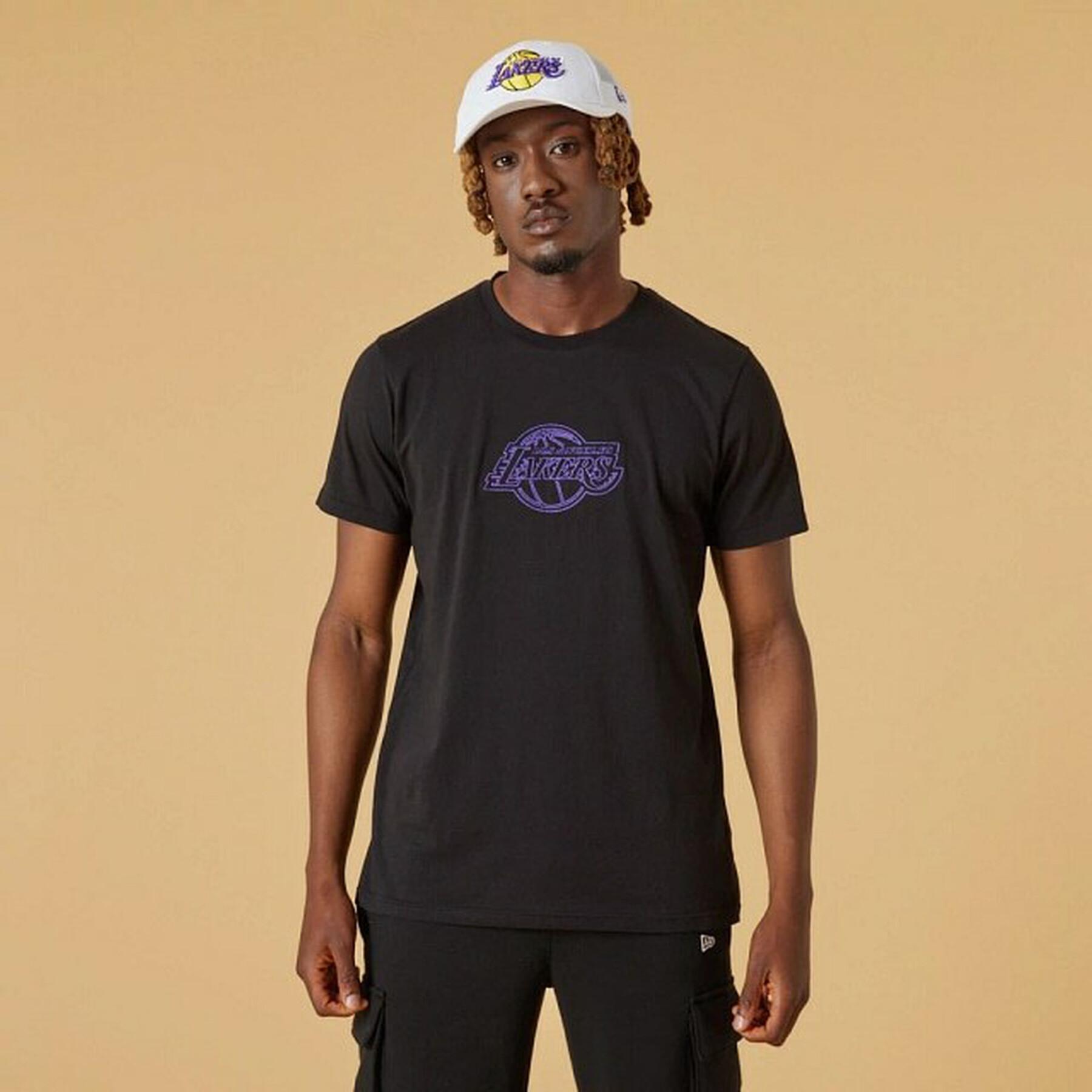 T-shirt à manches courtes Los Angeles Lakers Chain Stitch Logo