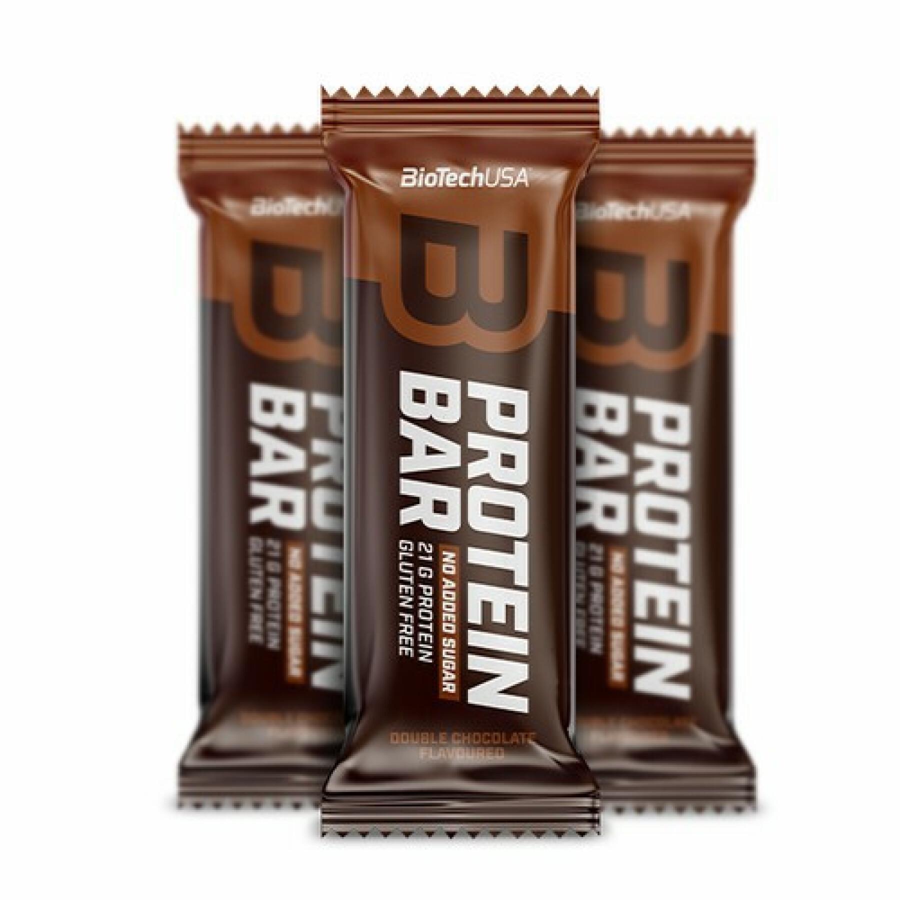 Cartons de collations barre proteiné Biotech USA - Double chocolat (x16)