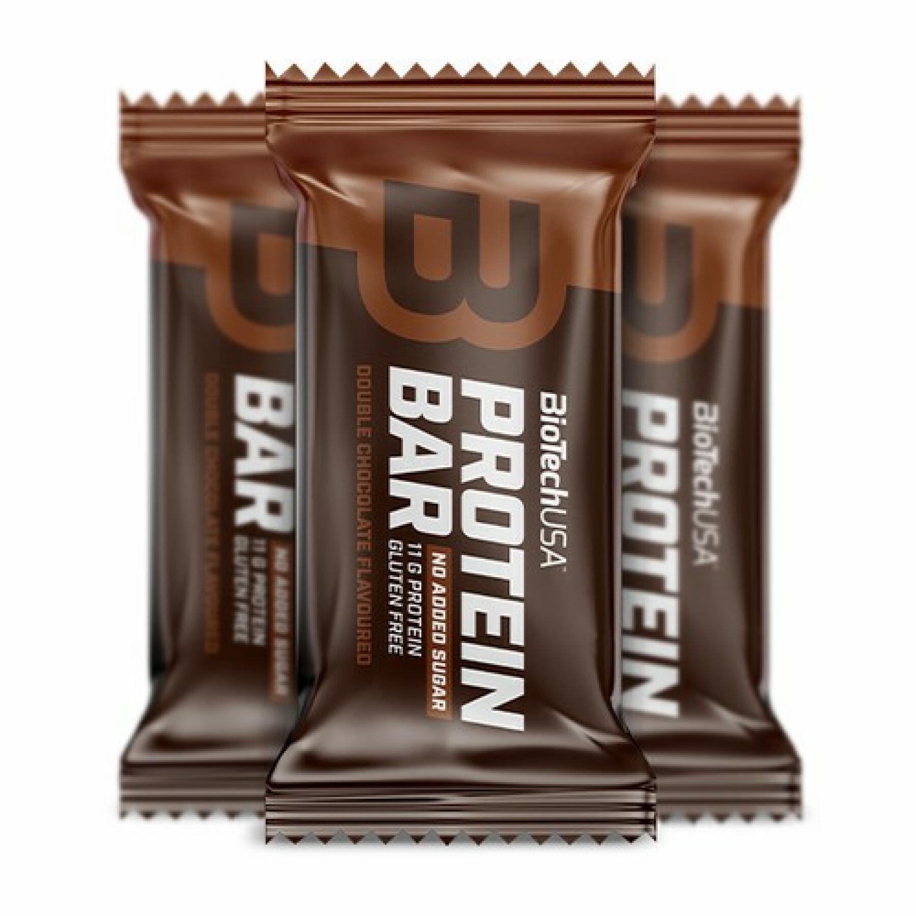 Cartons de collations barre proteiné Biotech USA - Double chocolat (x20)