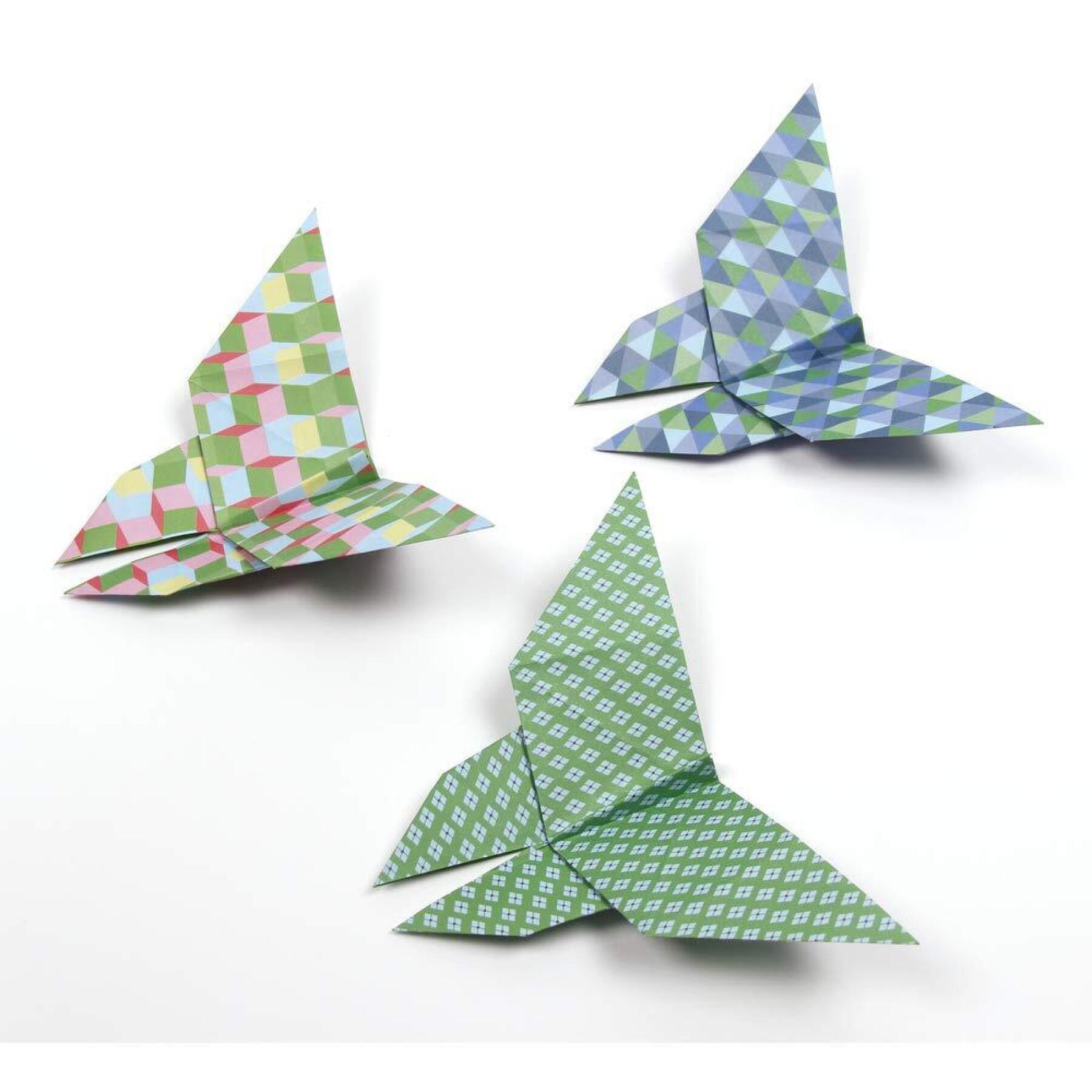 Pochette de 60 feuilles pour Origami Avenue Mandarine Geometric 20 x 20 cm, 70g