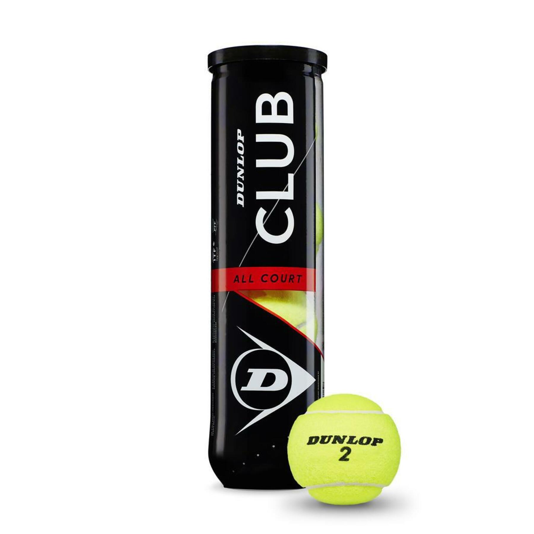 Lot de 4 balles de tennis Dunlop club