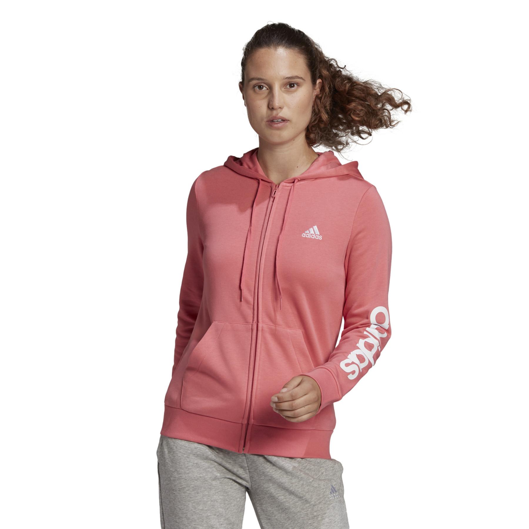 Sweatshirt zippé à capuche femme adidas Essentials Logo