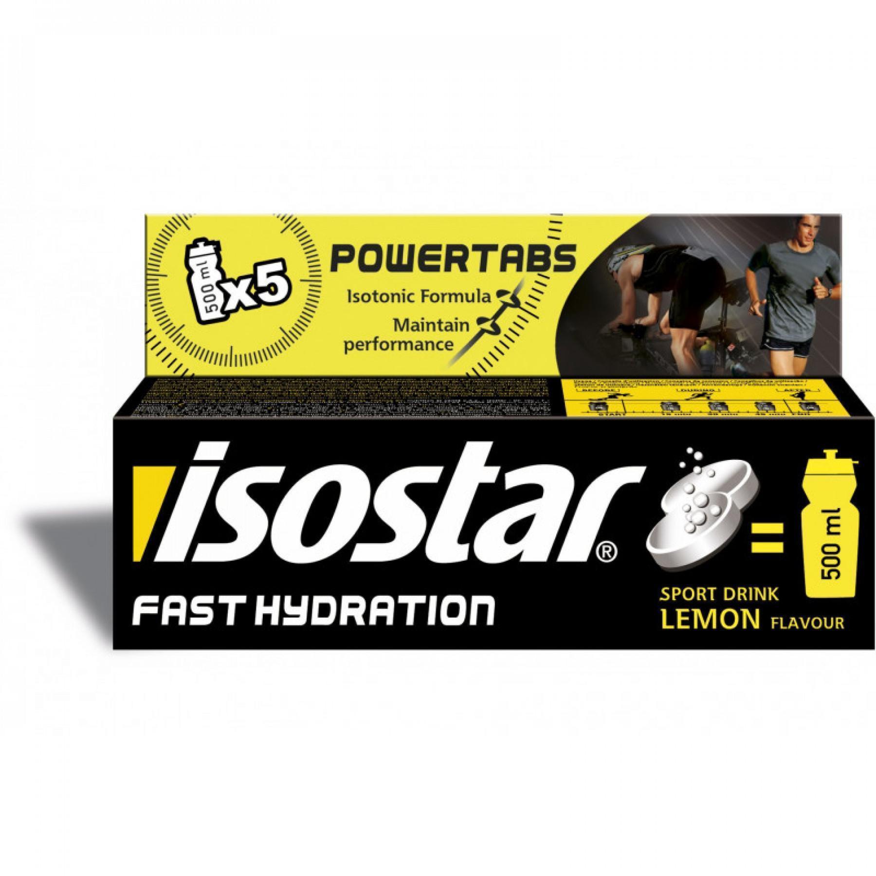Pastilles Isostar Powertabs Fast Hydration citron (12 tubes)