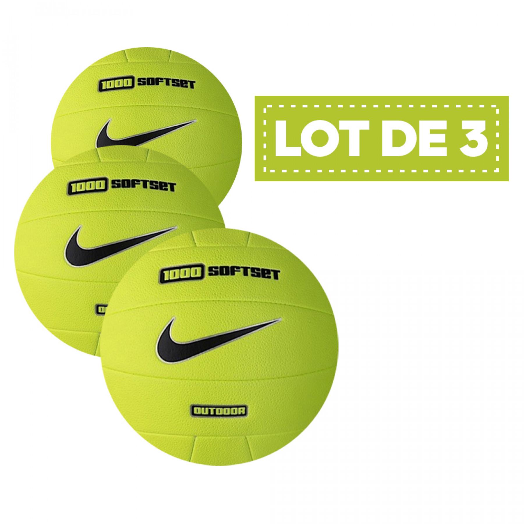 Lot de 3 ballons Nike 1000 softset outdoor jaune fluo