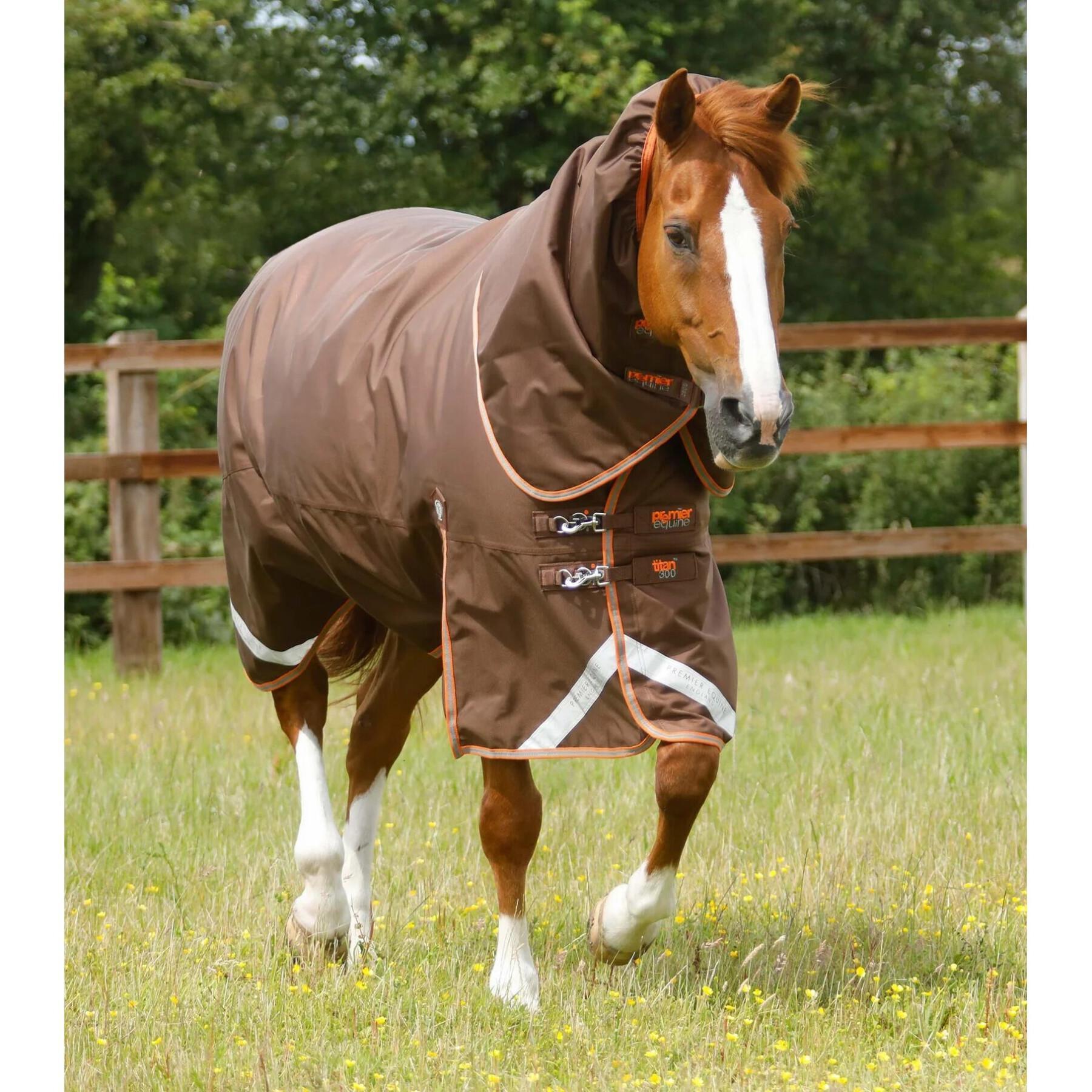 Couverture d'extérieur pour cheval avec couvre cou Premier Equine Titan 300 g