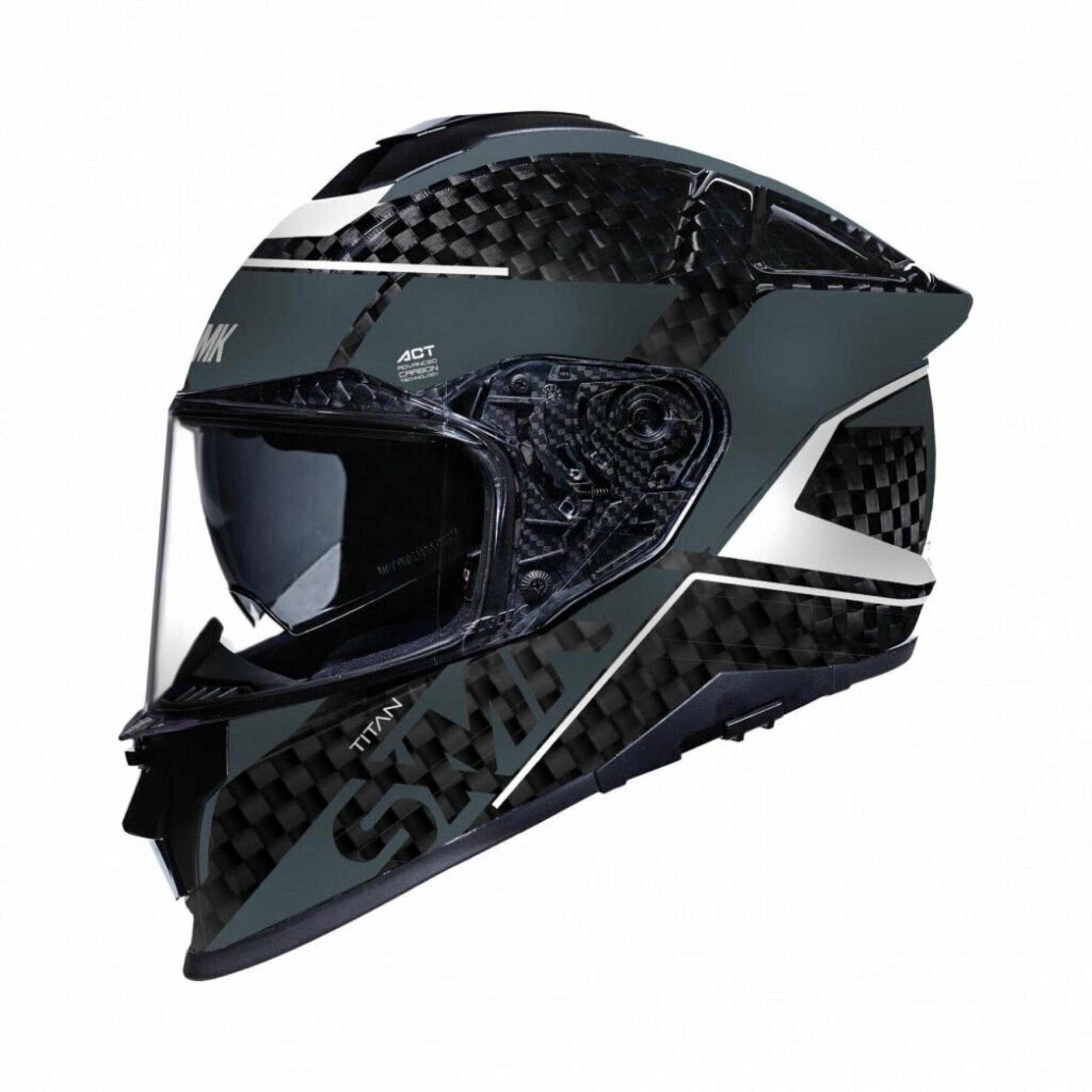 Casque moto intégral SMK titan carbon nero