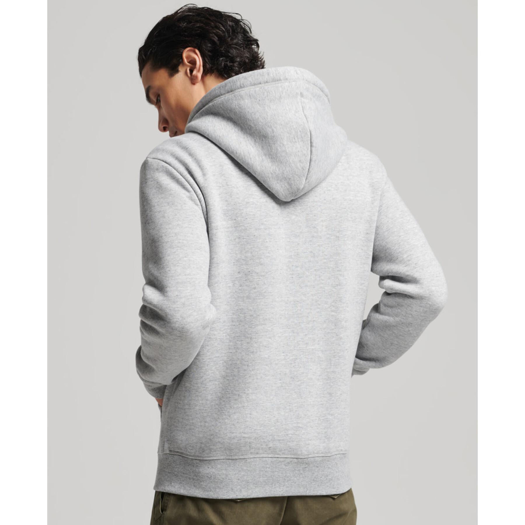 Sweatshirt à capuche zippé en coton bio avec logo brodé Superdry Vintage