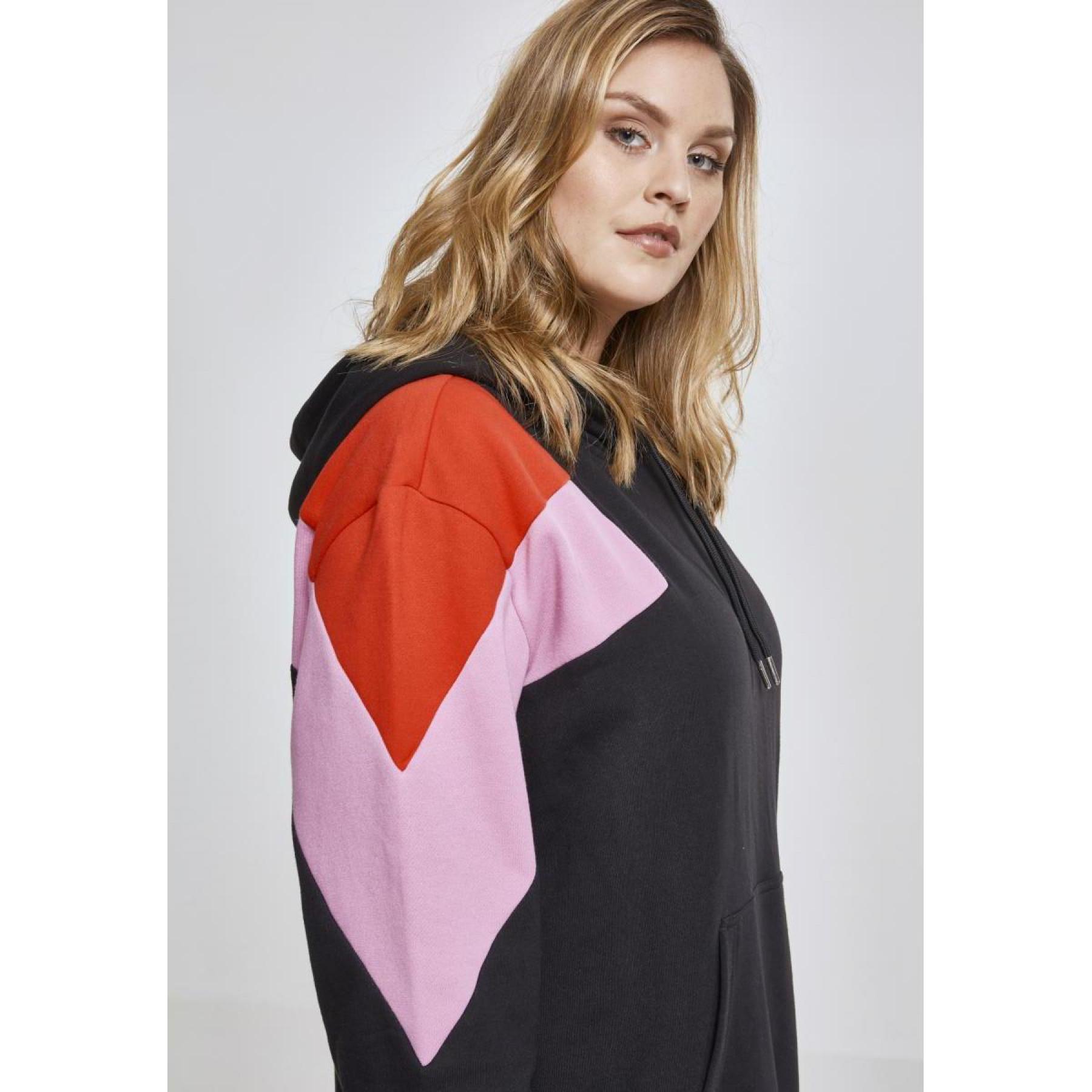 Sweatshirt à capuche femme Urban Classic Oversized 3-tone blo