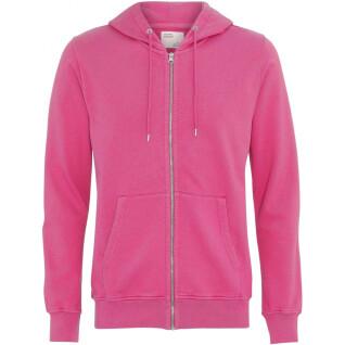 Sweatshirt à capuche zippé Colorful Standard Classic Organic bubblegum pink