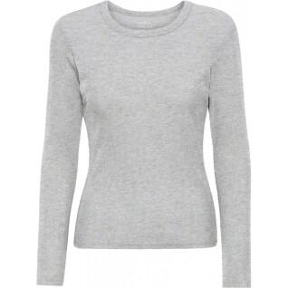 T-shirt côtelé manches longues femme Colorful Standard Organic heather grey