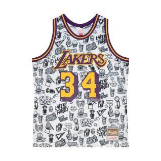 Maillot Los Angeles Lakers Doodle Swingman Shaquille O'Neal 1996-97