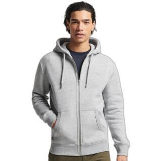 Sweatshirt à capuche zippé en coton bio avec logo brodé Superdry Vintage